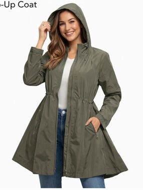 Athleta Drip Drop Raincoat Like new, women’s, size medium, adjustable waist